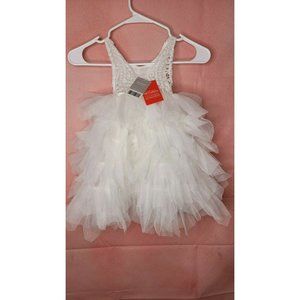 2Bunnies Lined Dress  12/18 months  White  Tutu Tulle NWT